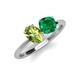 4 - Tanya Oval Shape Peridot & Cushion Shape Emerald 2 Stone Duo Ring 