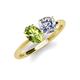 4 - Tanya Oval Shape Peridot & Cushion Shape Forever Brilliant Moissanite 2 Stone Duo Ring 