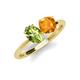 4 - Tanya Oval Shape Peridot & Cushion Shape Citrine 2 Stone Duo Ring 