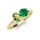 4 - Tanya Oval Shape Peridot & Cushion Shape Emerald 2 Stone Duo Ring 