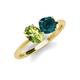 4 - Tanya Oval Shape Peridot & Cushion Shape London Blue Topaz 2 Stone Duo Ring 