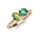 4 - Tanya Oval Shape Peridot & Cushion Shape Lab Created Alexandrite 2 Stone Duo Ring 