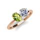 4 - Tanya Oval Shape Peridot & Cushion Shape Forever One Moissanite 2 Stone Duo Ring 