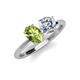 4 - Tanya Oval Shape Peridot & Cushion Shape IGI Certified Lab Grown Diamond 2 Stone Duo Ring 