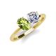 4 - Tanya Oval Shape Peridot & Cushion Shape IGI Certified Lab Grown Diamond 2 Stone Duo Ring 