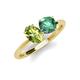 4 - Tanya Oval Shape Peridot & Cushion Shape Lab Created Alexandrite 2 Stone Duo Ring 