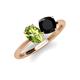 4 - Tanya Oval Shape Peridot & Cushion Shape Black Onyx 2 Stone Duo Ring 