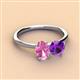 3 - Tanya Oval Shape Pink Sapphire & Cushion Shape Amethyst 2 Stone Duo Ring 