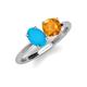 4 - Tanya Oval Shape Turquoise & Cushion Shape Citrine 2 Stone Duo Ring 