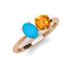 4 - Tanya Oval Shape Turquoise & Cushion Shape Citrine 2 Stone Duo Ring 