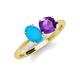 4 - Tanya Oval Shape Turquoise & Cushion Shape Amethyst 2 Stone Duo Ring 