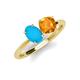 4 - Tanya Oval Shape Turquoise & Cushion Shape Citrine 2 Stone Duo Ring 