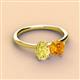 3 - Tanya Oval Shape Yellow Sapphire & Cushion Shape Citrine 2 Stone Duo Ring 