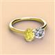 3 - Tanya Oval Shape Yellow Sapphire & Cushion Shape Forever Brilliant Moissanite 2 Stone Duo Ring 