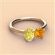 3 - Tanya Oval Shape Yellow Sapphire & Cushion Shape Citrine 2 Stone Duo Ring 