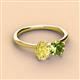 3 - Tanya Oval Shape Yellow Sapphire & Cushion Shape Peridot 2 Stone Duo Ring 