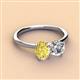 3 - Tanya Oval Shape Yellow Sapphire & Cushion Shape Forever One Moissanite 2 Stone Duo Ring 