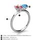 5 - Tanya Oval Shape Pink Tourmaline & Cushion Shape Blue Topaz 2 Stone Duo Ring 