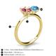 5 - Tanya Oval Shape Pink Tourmaline & Cushion Shape Blue Topaz 2 Stone Duo Ring 