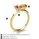 5 - Tanya Oval Shape Pink Tourmaline & Cushion Shape Citrine 2 Stone Duo Ring 