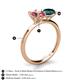 5 - Tanya Oval Shape Pink Tourmaline & Cushion Shape London Blue Topaz 2 Stone Duo Ring 