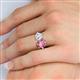 6 - Tanya Oval Shape Pink Tourmaline & Cushion Shape GIA Certified Diamond 2 Stone Duo Ring 