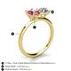 5 - Tanya Oval Shape Pink Tourmaline & Cushion Shape GIA Certified Diamond 2 Stone Duo Ring 