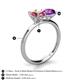 5 - Tanya Oval Shape Pink Tourmaline & Cushion Shape Amethyst 2 Stone Duo Ring 