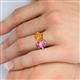 6 - Tanya Oval Shape Pink Tourmaline & Cushion Shape Citrine 2 Stone Duo Ring 