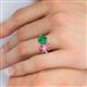 6 - Tanya Oval Shape Pink Tourmaline & Cushion Shape Emerald 2 Stone Duo Ring 