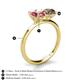 5 - Tanya Oval Shape Pink Tourmaline & Cushion Shape Smoky Quartz 2 Stone Duo Ring 