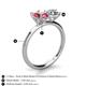 5 - Tanya Oval Shape Pink Tourmaline & Cushion Shape IGI Certified Lab Grown Diamond 2 Stone Duo Ring 