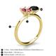 5 - Tanya Oval Shape Pink Tourmaline & Cushion Shape Black Onyx 2 Stone Duo Ring 