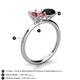 5 - Tanya Oval Shape Pink Tourmaline & Cushion Shape Black Onyx 2 Stone Duo Ring 