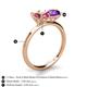 5 - Tanya Oval Shape Pink Tourmaline & Cushion Shape Amethyst 2 Stone Duo Ring 