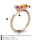 5 - Tanya Oval Shape Pink Tourmaline & Cushion Shape Citrine 2 Stone Duo Ring 