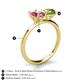 5 - Tanya Oval Shape Pink Tourmaline & Cushion Shape Peridot 2 Stone Duo Ring 