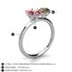 5 - Tanya Oval Shape Pink Tourmaline & Cushion Shape Smoky Quartz 2 Stone Duo Ring 