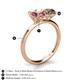 5 - Tanya Oval Shape Pink Tourmaline & Cushion Shape Smoky Quartz 2 Stone Duo Ring 