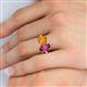 6 - Tanya Oval Shape Rhodolite Garnet & Cushion Shape Citrine 2 Stone Duo Ring 