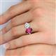 6 - Tanya Oval Shape Rhodolite Garnet & Cushion Shape Forever One Moissanite 2 Stone Duo Ring 