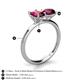 5 - Tanya Oval & Cushion Shape Rhodolite Garnet 2 Stone Duo Ring 