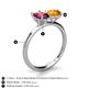 5 - Tanya Oval Shape Rhodolite Garnet & Cushion Shape Citrine 2 Stone Duo Ring 