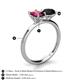 5 - Tanya Oval Shape Rhodolite Garnet & Cushion Shape Black Onyx 2 Stone Duo Ring 