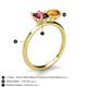 5 - Tanya Oval Shape Rhodolite Garnet & Cushion Shape Citrine 2 Stone Duo Ring 