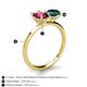 5 - Tanya Oval Shape Rhodolite Garnet & Cushion Shape London Blue Topaz 2 Stone Duo Ring 