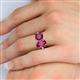 6 - Tanya Oval & Cushion Shape Rhodolite Garnet 2 Stone Duo Ring 
