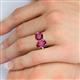 6 - Tanya Oval & Cushion Shape Rhodolite Garnet 2 Stone Duo Ring 