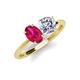 4 - Tanya Oval Shape Ruby & Cushion Shape GIA Certified Diamond 2 Stone Duo Ring 