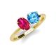 4 - Tanya Oval Shape Ruby & Cushion Shape Blue Topaz 2 Stone Duo Ring 